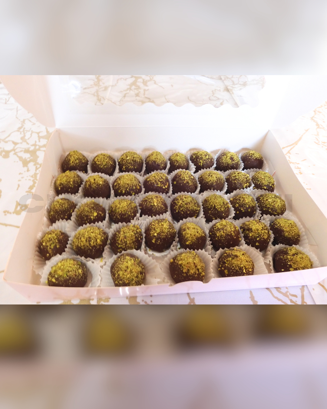 Dubai style dark chocolate balls