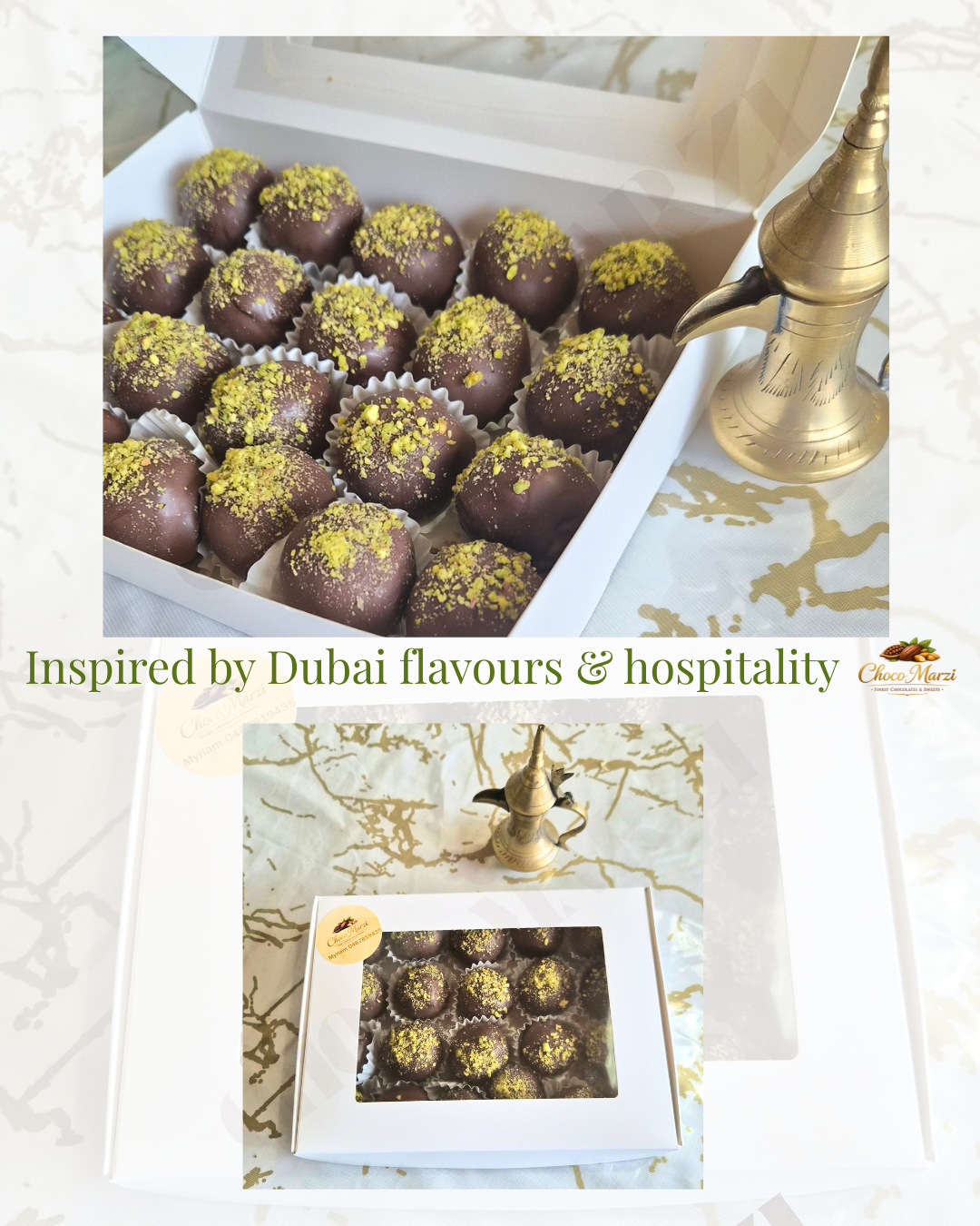 Dubai style dark chocolate balls