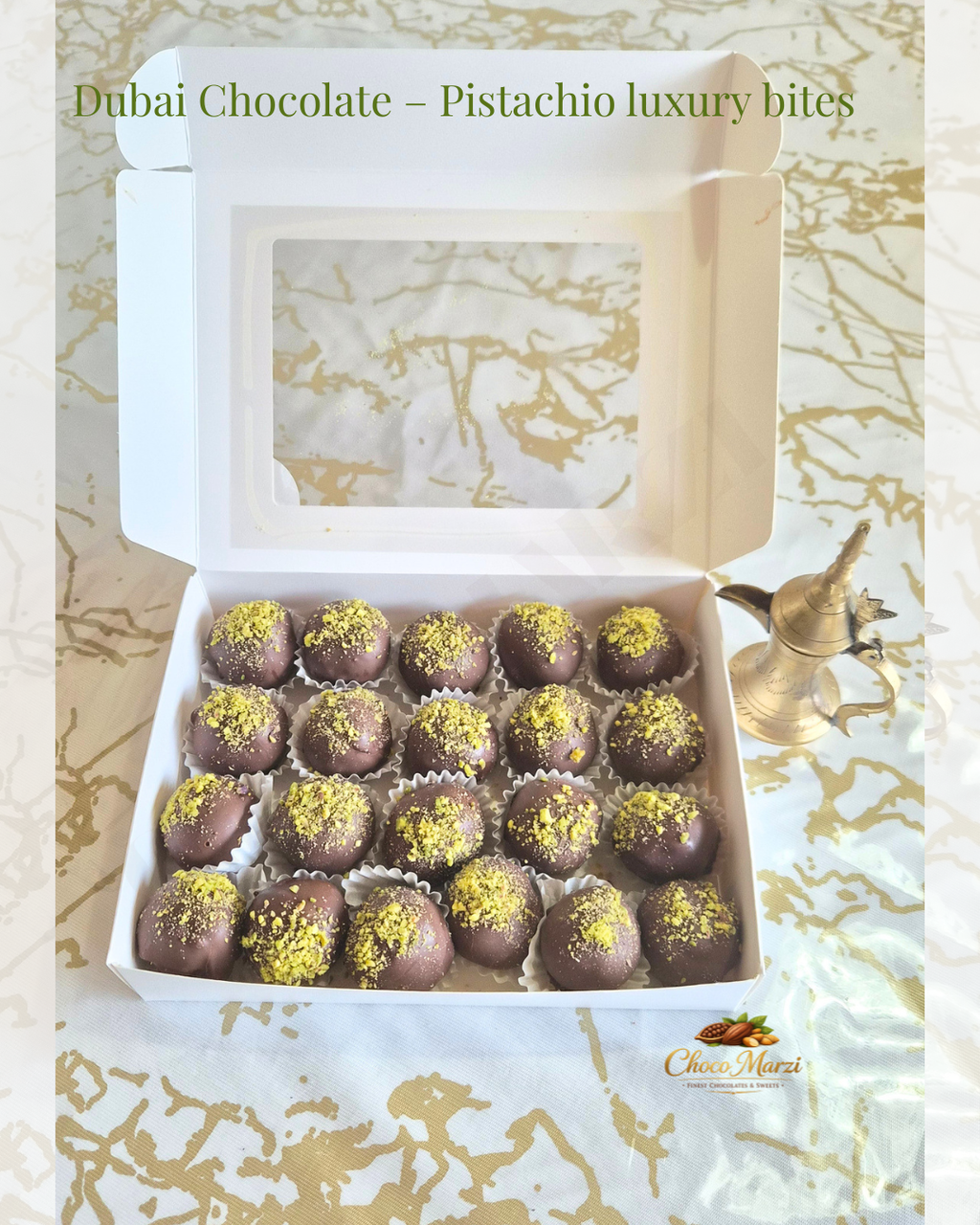 Dubai style dark chocolate balls